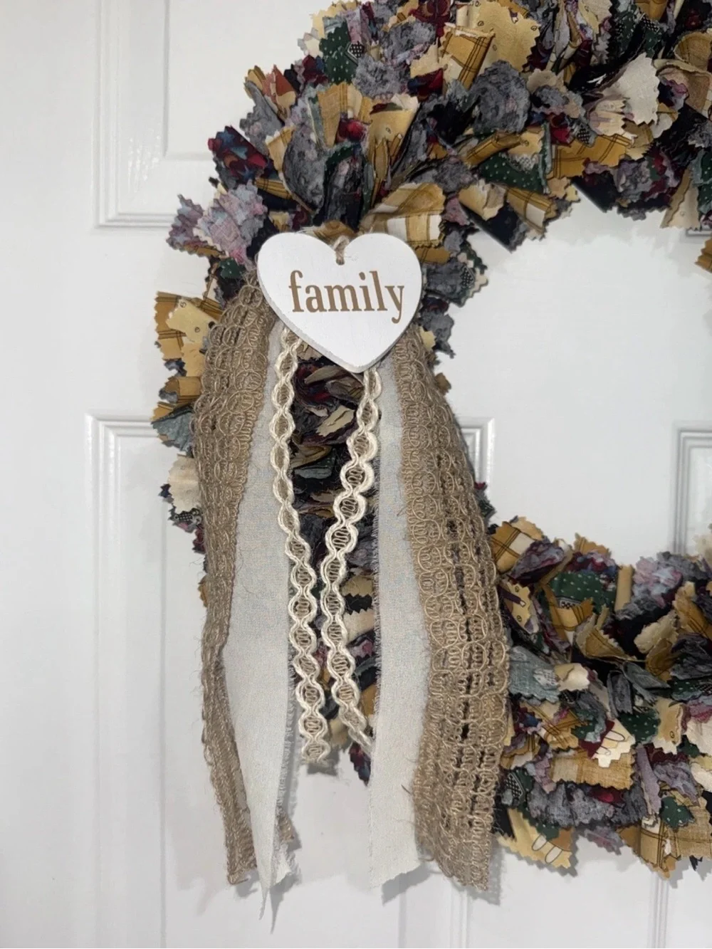 Handmade Rag Wreath Grandmacore Cottage Eclectic 